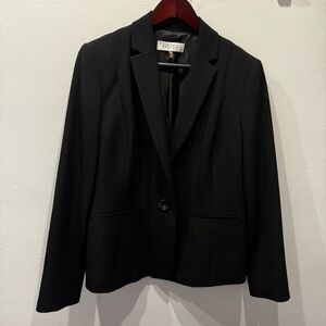 Kasper Black Single-Button Tailored Blazer